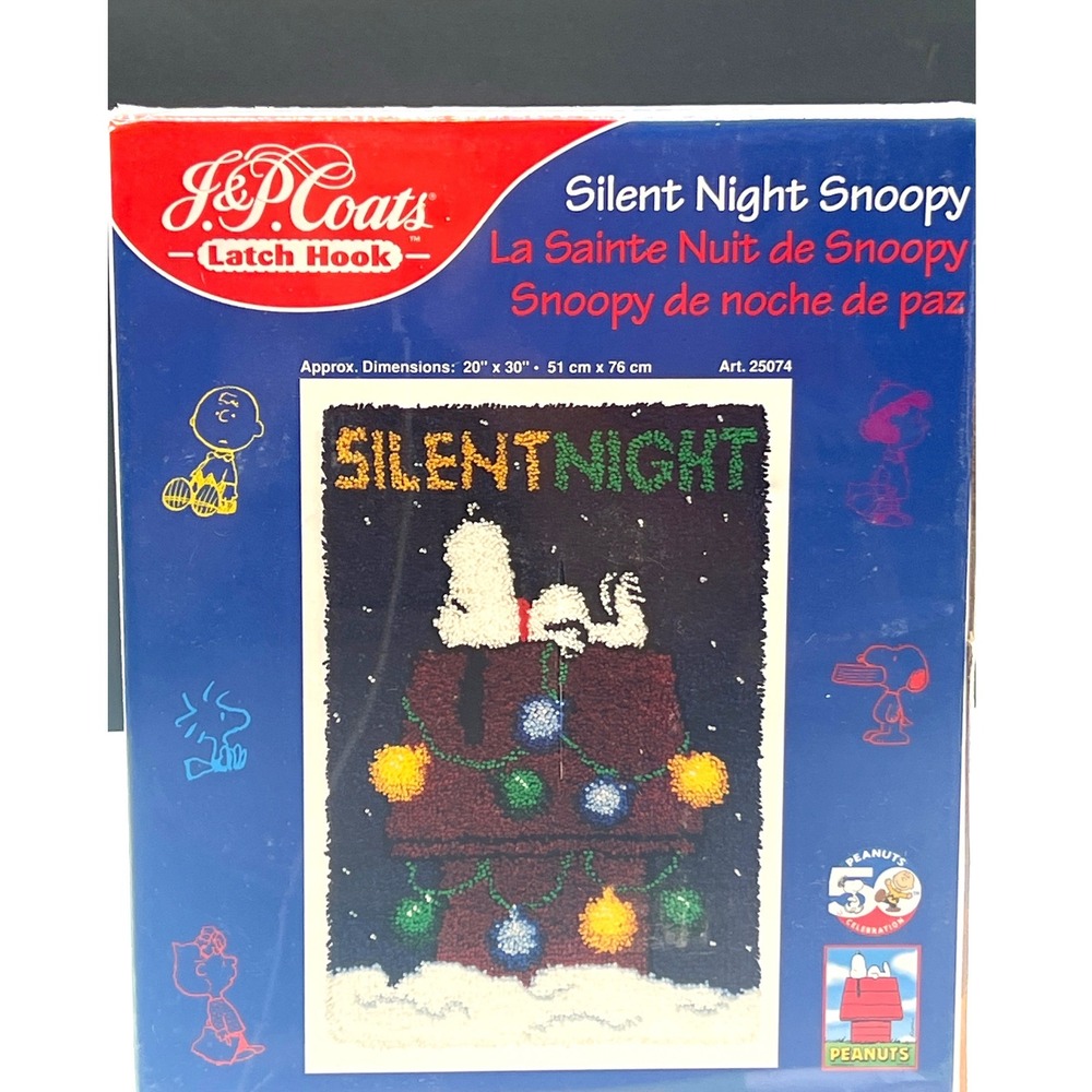 JP Coats Latch Hook Silent Night Snoopy Sealed